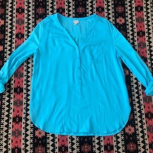 Merona Blue Long Sleeve Blouse